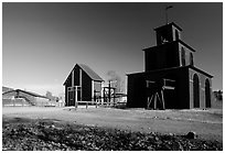 Mining buildings in Falun. Central Sweden (black and white)