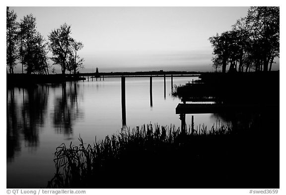 Vattern Lake at sunset, Vadstena. Gotaland, Sweden