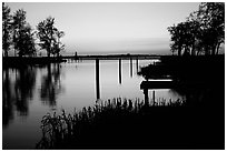 Vattern Lake at sunset, Vadstena. Gotaland, Sweden (black and white)