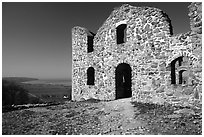 Ruins of the 16th century castle Brahehus near Granna. Gotaland, Sweden (black and white)