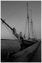 Two-masted Sailboat, Vastervik. Gotaland, Sweden ( black and white)
