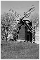 Windmill. Gotaland, Sweden (black and white)