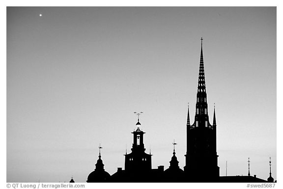 Riddarholmskyrkan at sunset. Stockholm, Sweden