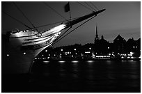 AF Chapman, a boat reconverted into a popular hostel. Stockholm, Sweden ( black and white)