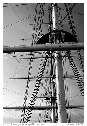 AF Chapman, a boat reconverted into a popular hostel. Stockholm, Sweden (black and white)