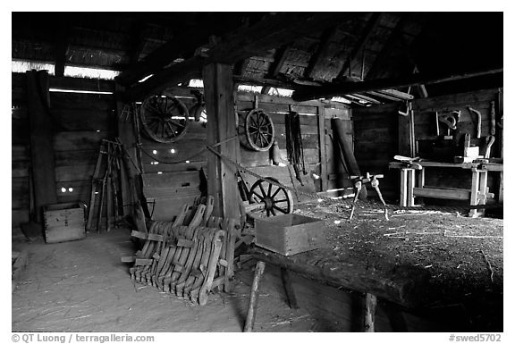 Barn, Skansen. Stockholm, Sweden (black and white)