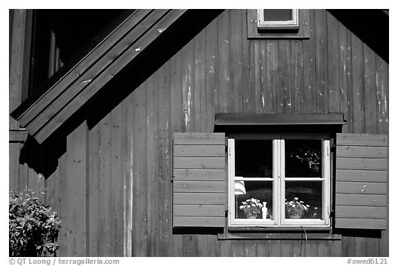 Detail of a red house. Stockholm, Sweden