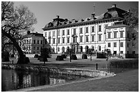 Park and Royal residence of Drottningholm. Sweden ( black and white)