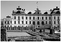 Park and Royal residence of Drottningholm. Sweden (black and white)