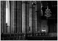 Inside the great Uppsala cathedral. Uppland, Sweden (black and white)