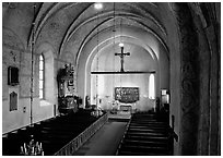 12th century Church of Gamla Uppsala. Uppland, Sweden ( black and white)