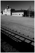 Railroad in Falun, a copper mining area, which was in the 17th century the world's most important mining area.. Central Sweden (black and white)
