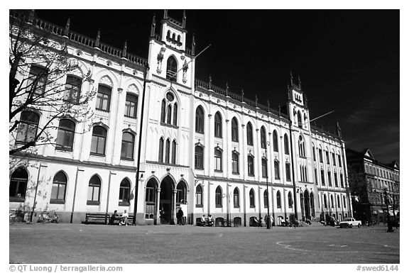 City hall, Orebro. Central Sweden (black and white)