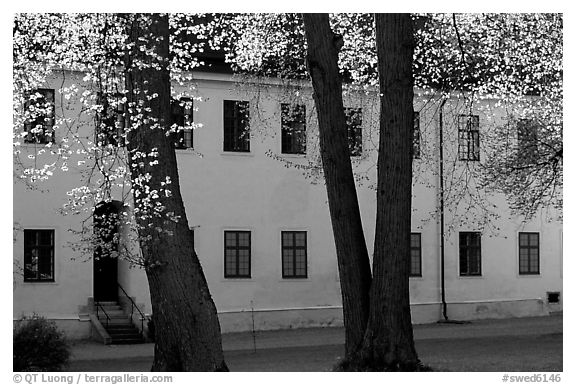 Abbey, Vadstena. Gotaland, Sweden (black and white)