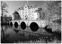 Orebro slott (castle) in Orebro. Central Sweden ( black and white)