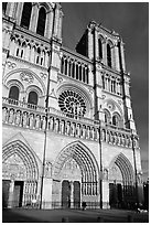Notre Dame Cathedral, late afternoon. Paris, France (black and white)