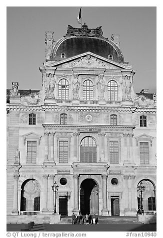 Pavilion in the Sully Wing of the Louvre at sunset. Paris, France