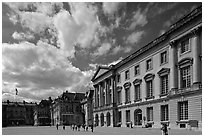 Entrance court of the Versailles Palace. France ( black and white)