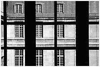 Versailles Palace walls seen from a window. France ( black and white)