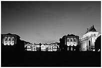 Versailles Palace at night. France (black and white)