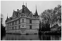 Azay-le-rideau chateau. Loire Valley, France (black and white)