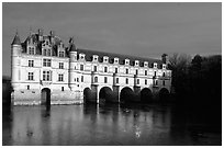 Chenonceaux chateau. Loire Valley, France (black and white)