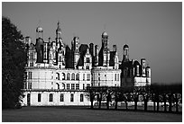 Chambord chateau. Loire Valley, France ( black and white)