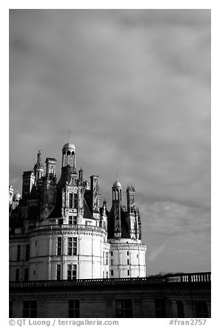 Chambord chateau. Loire Valley, France (black and white)