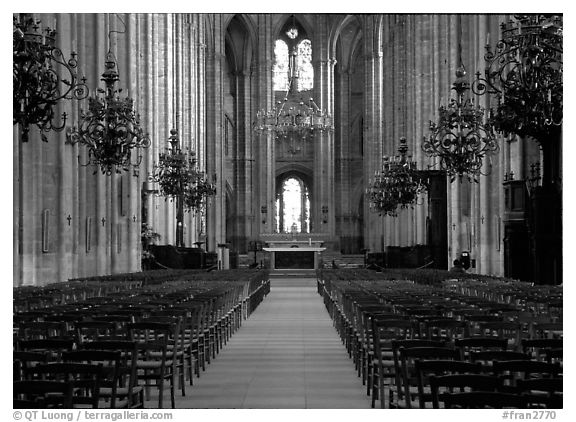 Nave,  Saint-Etienne Cathedral. Bourges, Berry, France