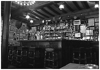 Inside a bar, Saint Malo. Brittany, France (black and white)