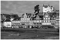 Waterfront of Cancale. Brittany, France (black and white)