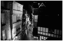 Medieval street. Mont Saint-Michel, Brittany, France (black and white)