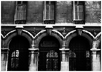 Facade of Lycee Louis-le-Grand, the most prestigious of the French high schools. Quartier Latin, Paris, France ( black and white)