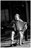 Accordeon player. Paris, France ( black and white)