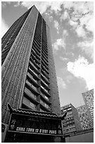 Paris's Chinatown consists of a block of high-rises in the 13rd district. Paris, France (black and white)