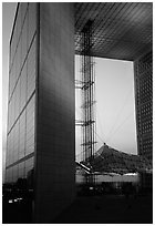 Grande Arche de la Defense at dusk. France ( black and white)