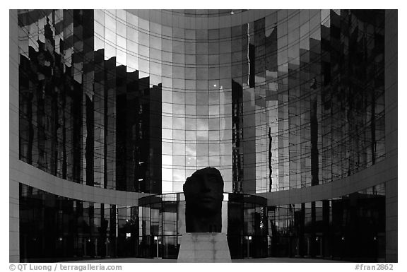 Reflections in modern office buildings, La Defense. France