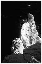 Rock climbing on  the Morgiou cape. Marseille, France (black and white)