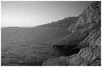 Calanque de Morgiou at sunset. Marseille, France ( black and white)