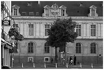 Square in front of City Hall, Amiens. France (black and white)