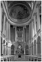 Chapel of the Versailles palace. France ( black and white)