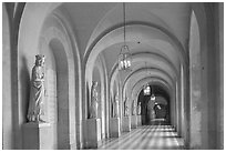 Versailles Palace corridor. France ( black and white)