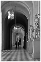 Versailles Palace corridor. France (black and white)