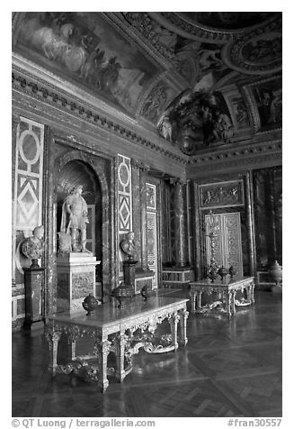Versailles Palace room. France (black and white)