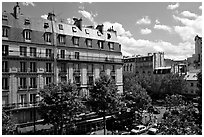 Typical appartment buildings. Paris, France (black and white)