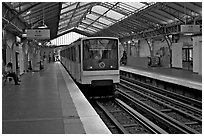 Aerial subway station. Paris, France (black and white)