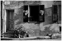 Street in Vallauris. Maritime Alps, France ( black and white)