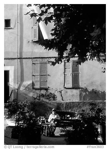 Street scene in Vallauris. Maritime Alps, France (black and white)