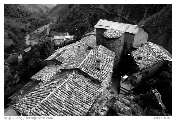 Rooftops in high perched Village. Maritime Alps, France