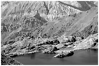 Lake and mountain hut, Mercantour National Park. Maritime Alps, France